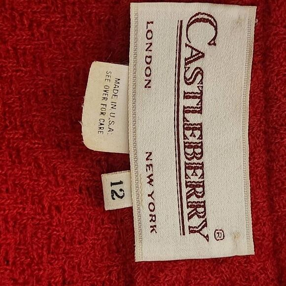 Vintage Castleberry wool blazer jacket classic red black 12 classic London New Y - Picture 5 of 7